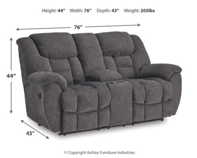 Foreside Reclining Loveseat with Console