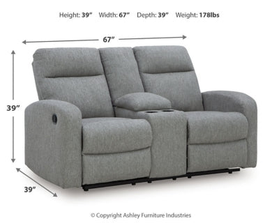 Moreau Place Reclining Loveseat with Console