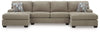 Newellen 3-Piece Sleeper Sectional with Double Chaise