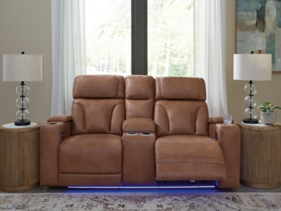 Point Clear Power Reclining Loveseat with Console
