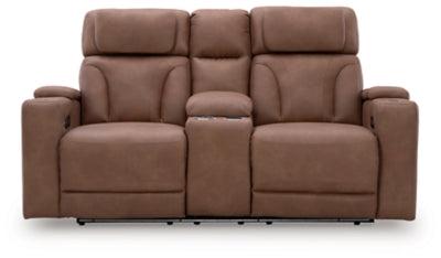 Point Clear Power Reclining Loveseat with Console