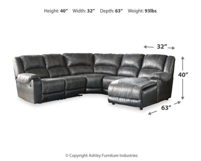 Chaise de esquina Nantahala con brazo derecho