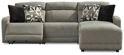 Seccional reclinable eléctrico de 3 piezas Colleyville con chaise longue