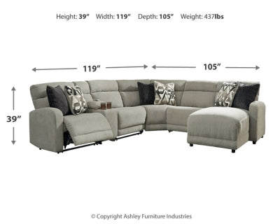 Colleyville 5-Piece Power Reclining Sectional with Chaise