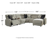 Colleyville 5-Piece Power Reclining Sectional with Chaise