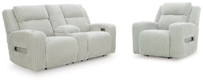 Sofá de dos plazas reclinable eléctrico y sillón reclinable eléctrico TwinBrooke