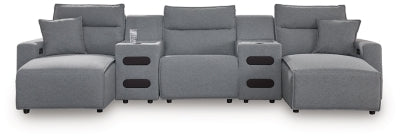Seccional reclinable eléctrico Modmax II de 5 piezas con chaise longue y consolas de audio
