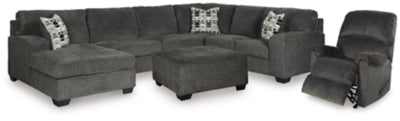 Seccional de tres piezas, reclinable y otomana Ballinasloe