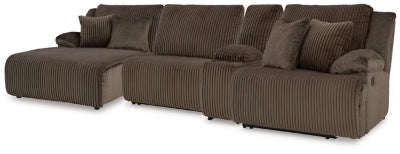 Seccional reclinable de primera línea de 4 piezas con chaise longue