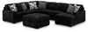 Midnight-Madness 4-Piece Sectional and Oversized Accent Ottoman