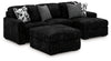 Midnight-Madness 2-Piece Sectional and Oversized Accent Ottoman