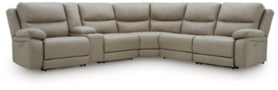 Seccional reclinable Brannigan de 6 piezas con consola de almacenamiento