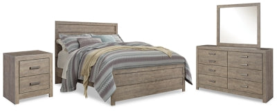 Cama con paneles tamaño queen, tocador, espejo y mesita de noche Culverbach