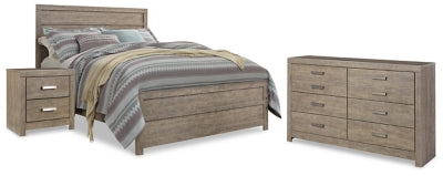 Cama de panel Queen, cómoda y mesita de noche Culverbach
