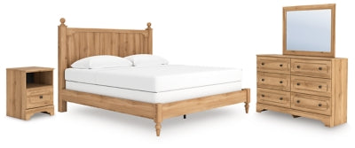 Cama King, cómoda, espejo y mesita de noche Galletyn