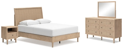 Cama Queen, Cómoda, Espejo y Mesita de Noche Cielden