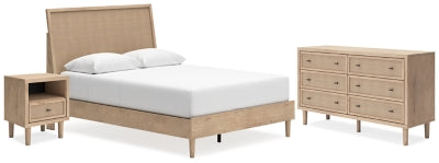 Cama Queen, Cómoda y Mesita de Noche Cielden