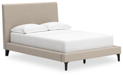 Cama completamente tapizada Cielden con somier de láminas enrollables