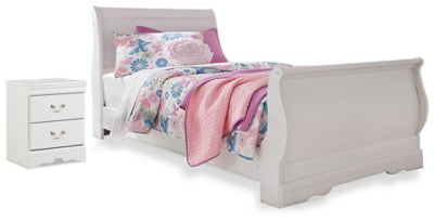 Anarasia Twin Sleigh Bed with Nightstand