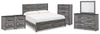 Bronyan King Panel Bed, Dresser, Mirror, Chest and 2 Nightstands