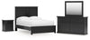 Maribel Full Panel Bed, Dresser, Mirror and Nightstand