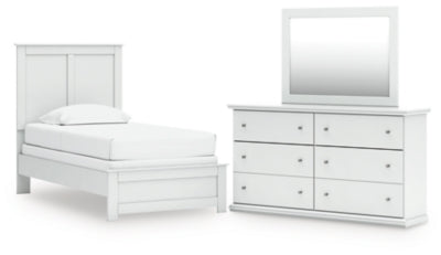 Bostwick Shoals Twin Panel Bed, Dresser and Mirror
