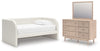 Shapella Twin Upholstered Day Bed, Dresser and Mirror