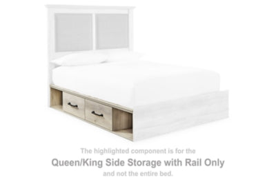 Cama Queen/King Cambeck con almacenamiento lateral y riel