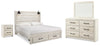 Cambeck King Panel Storage Bed, Dresser, Mirror and Nightstand