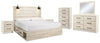 Cambeck King Panel Bed with Storage, Dresser, Mirror, Chest and 2 Nightstands