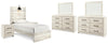 Cambeck Twin Panel Bed, 2 Dressers, 2 Mirrors and 2 Nightstands