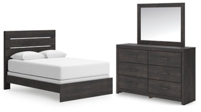 Delmorta Queen Panel Bed, Dresser and Mirror