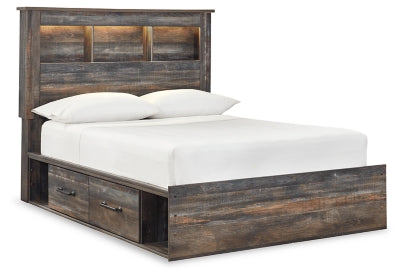 Cama con cabecero tipo estantería con 2 cajones de almacenaje Drystan