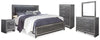 Lodanna King Upholstered Panel Bed, Dresser, Mirror, Chest and Nightstand