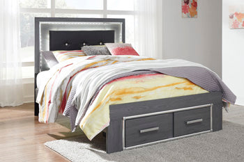 Lodanna Full Panel Bed with 2 Storage Drawers