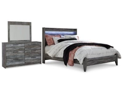 Cama Queen, Cómoda y Espejo Baystorm