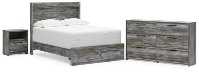 Cama con almacenaje, cómoda y mesita de noche Baystorm Full Panel