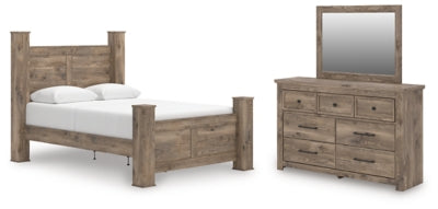 Keithland Queen Poster Bed, Dresser and Mirror