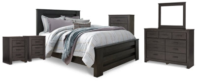Brinxton Queen Panel Bed, Dresser, Mirror, Chest and 2 Nightstands