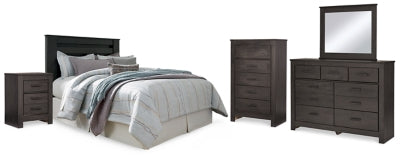 Brinxton King Panel Headboard, Dresser, Mirror, Chest and 2 Nightstands