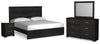 Belachime King Panel Bed, Dresser, Mirror, and Nightstand