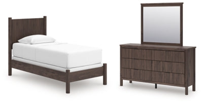Cama doble, cómoda y espejo Cadmori Twin
