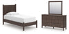 Cadmori Twin Panel Platform Bed, Dresser and Mirror
