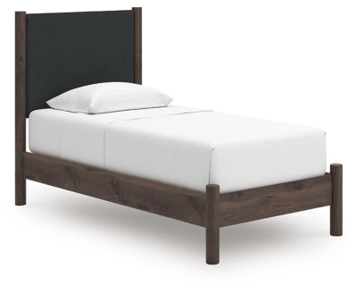 Cadmori Twin Upholstered Panel Platform Bed