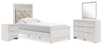 Altyra Twin Panel Bed, Dresser, Mirror and Nightstand