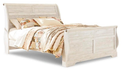 Cama de matrimonio Willowton con cabecero trineo