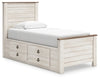 Willowton Twin Panel Bed with 2 Storage Drawers