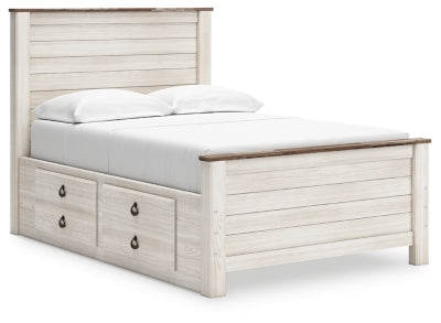 Willowton Full Panel Bed with 2 Storage Drawers