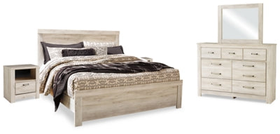 Cama King, cómoda, espejo y 2 mesitas de noche Bellaby