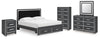 Birmonton King Storage Bed, Dresser, Mirror, Chest and Nightstand